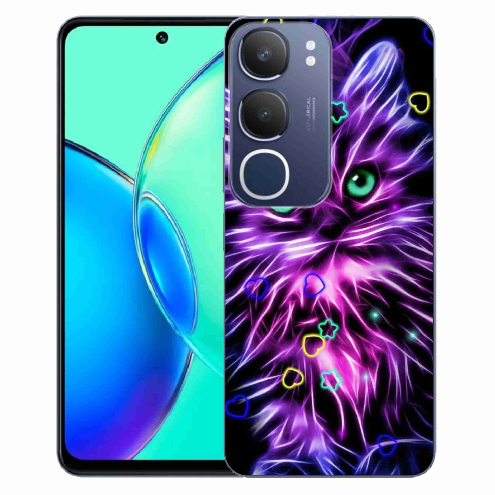 Gélový kryt mmCase na Vivo Y19s - abstraktná mačka