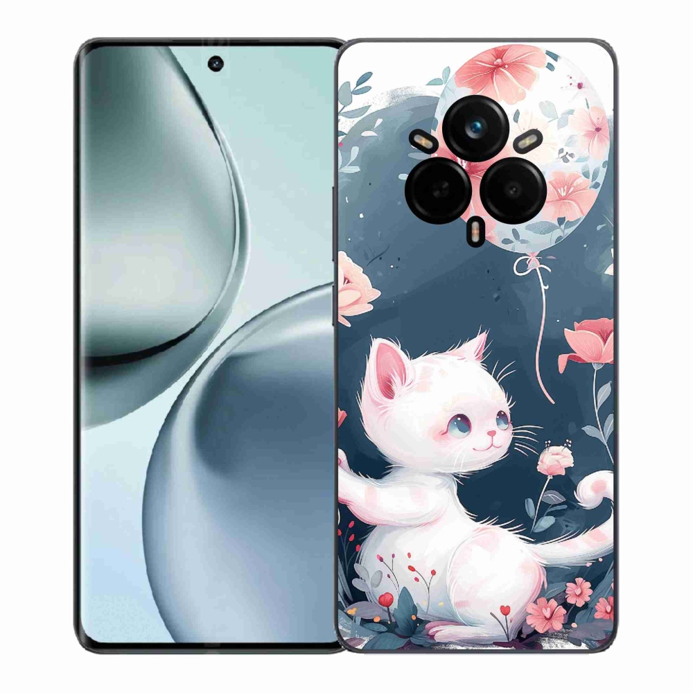 Gélový kryt mmCase na Realme 14 Pro+ 5G - mačiatko s balónikom