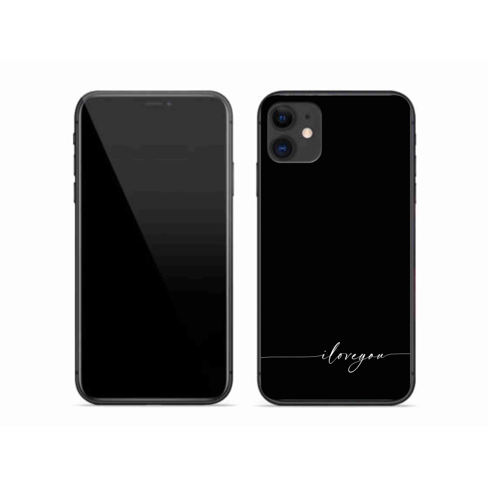 Gélový kryt mmCase na iPhone 11 - I love you čierne pozadie