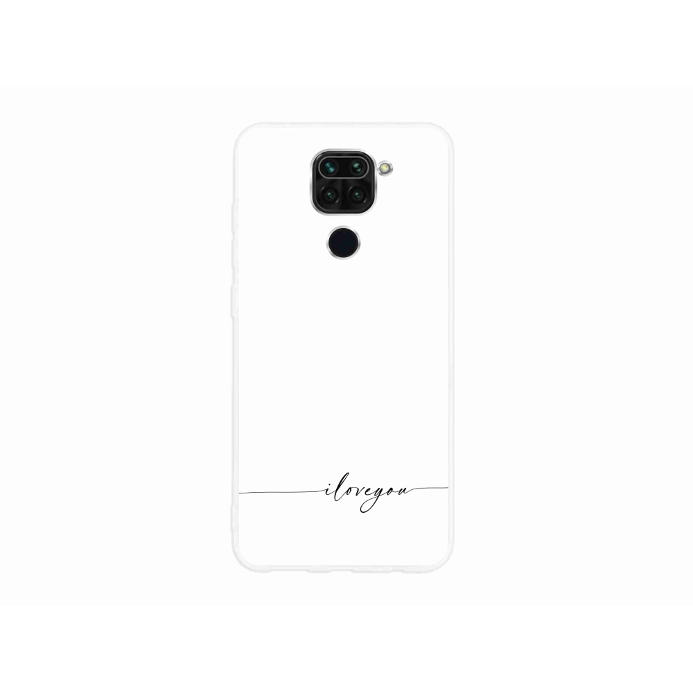 Gélový kryt mmCase na Xiaomi Redmi Note 9 - I love you biele pozadie