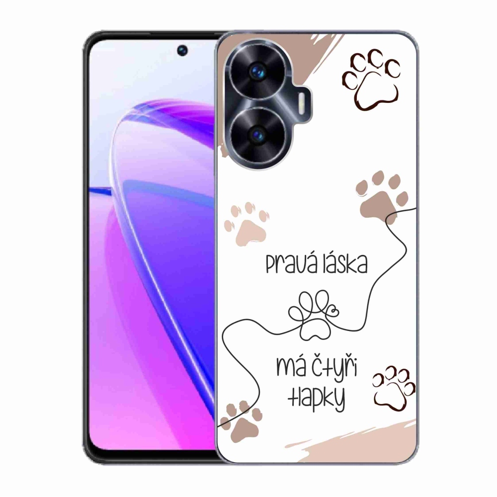 Gélový kryt mmCase na Realme C55 - psí motív 1 biele pozadie