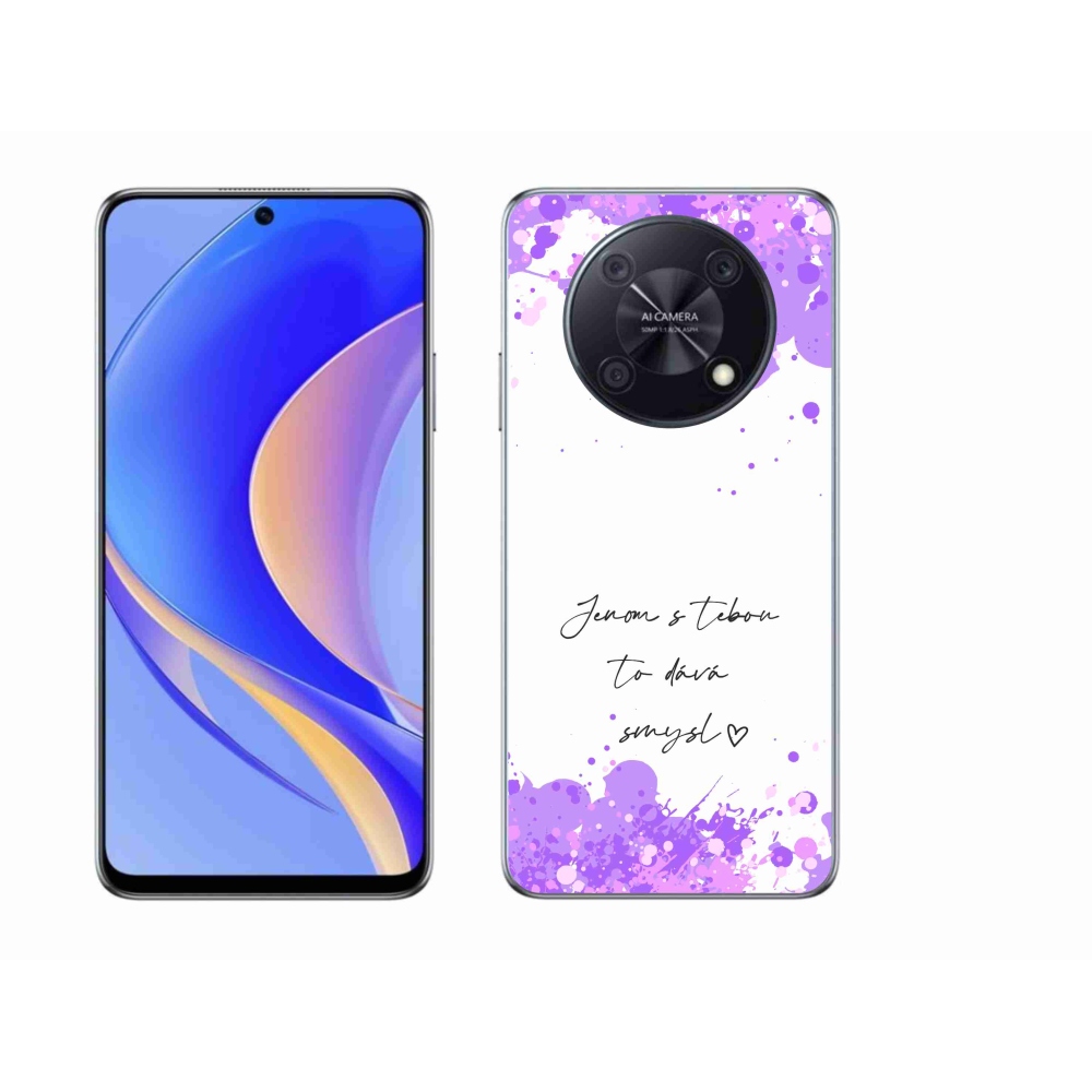 Gélový kryt mmCase na Huawei Nova Y90 - zamilovaný text biele pozadie
