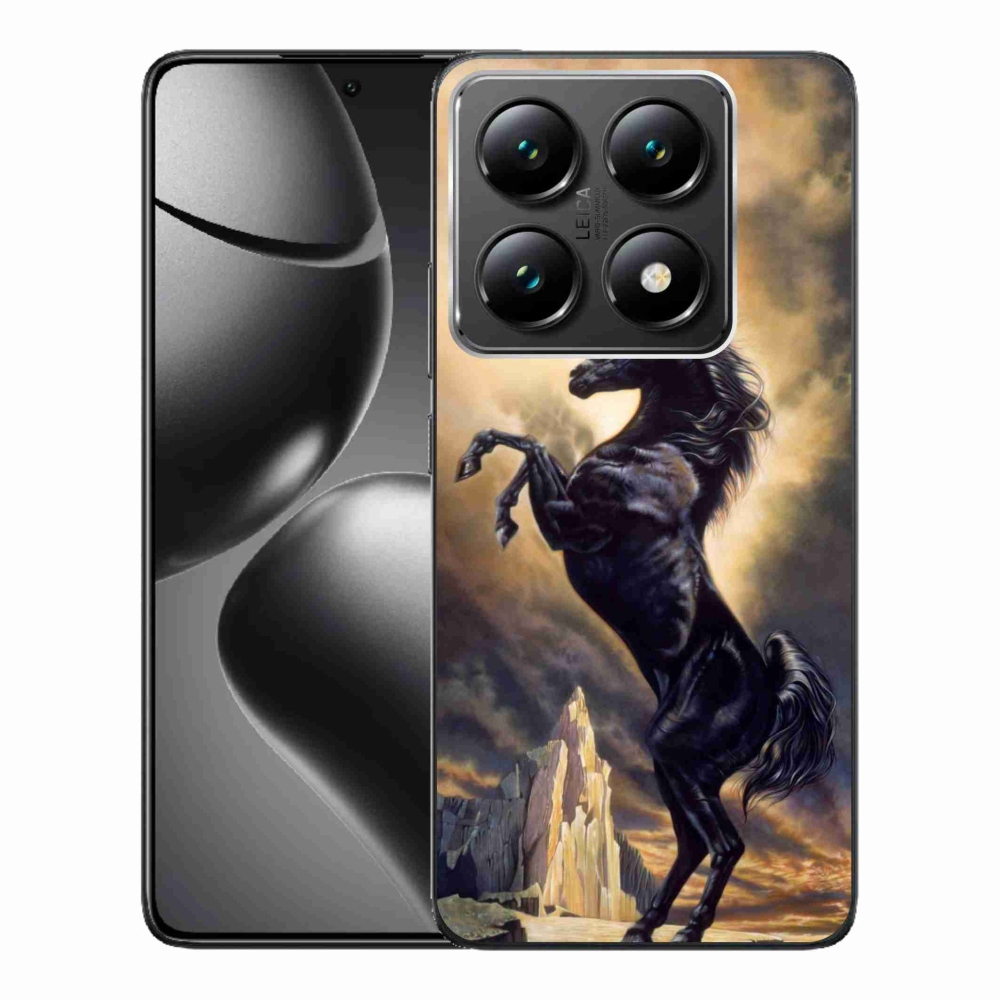 Gélový kryt mmCase na Xiaomi 14T Pro - čierny kreslený kôň