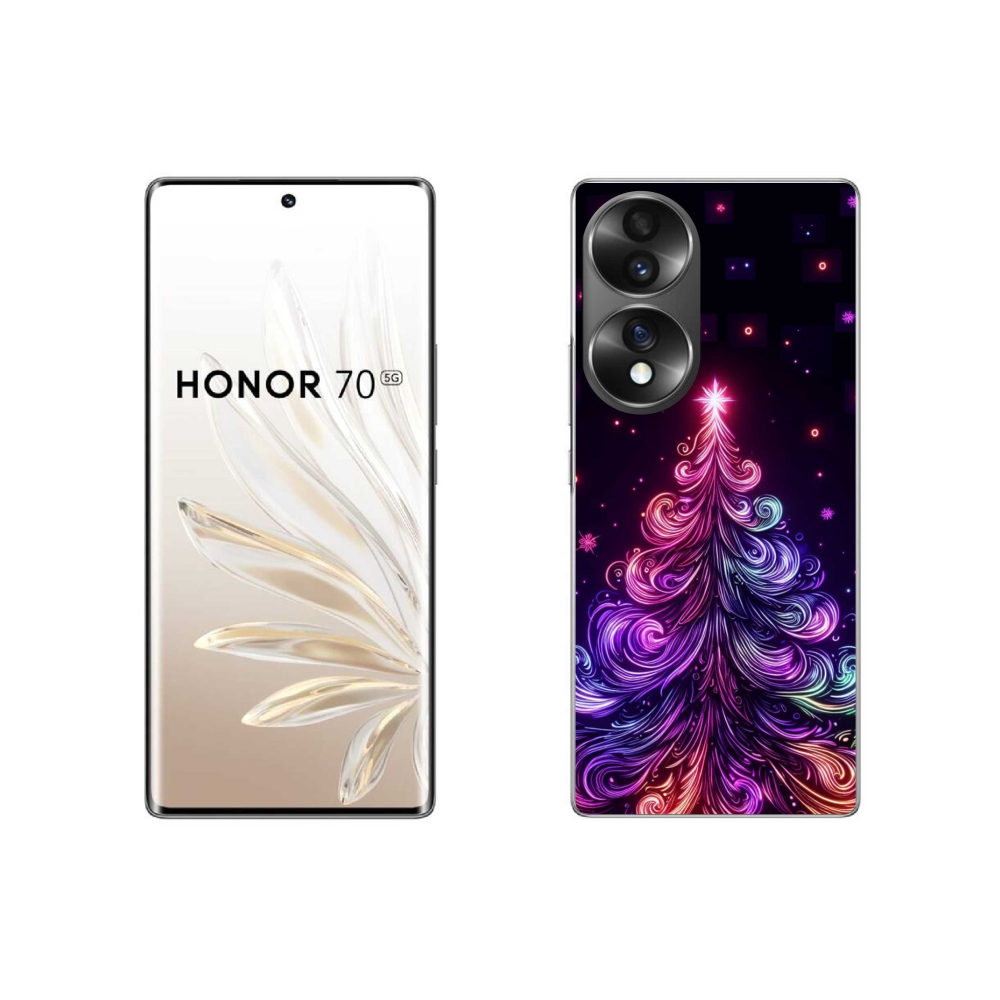 Gélový kryt mmCase na Honor 70 - neónový vianočný stromček 1