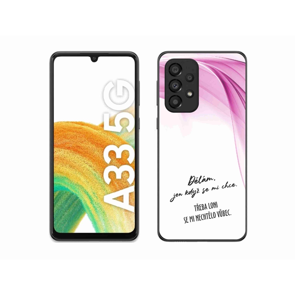 Gélový kryt mmCase na Samsung Galaxy A33 5G - vtipný text 12 biele pozadie