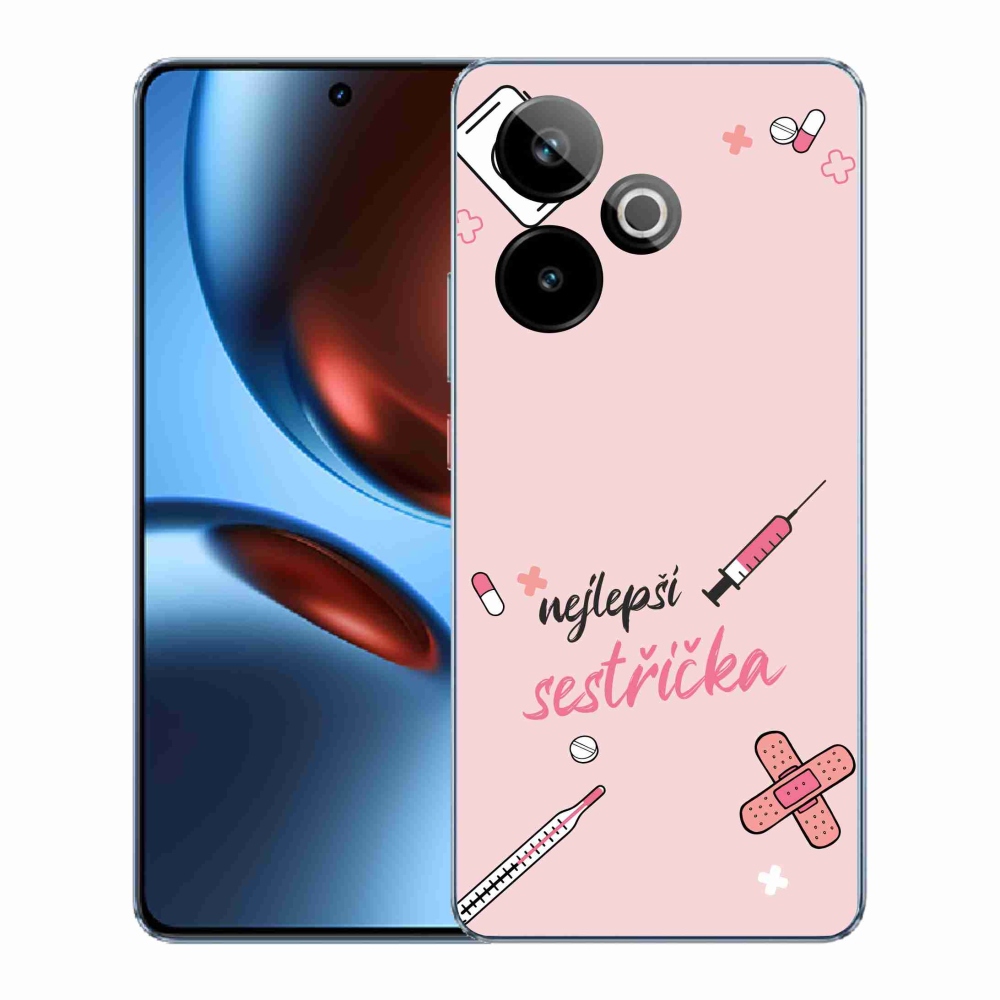 Gélový kryt mmCase na Realme GT 7 5G/GT 7T 5G - najlepšia sestrička ružové pozadie