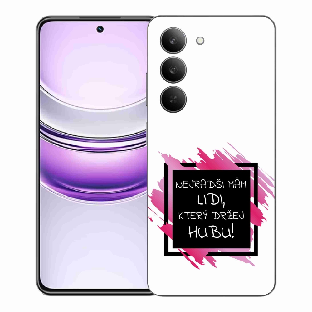 Gélový kryt mmCase na Realme 14x 5G - vtipný text 7 čiernobiele pozadie