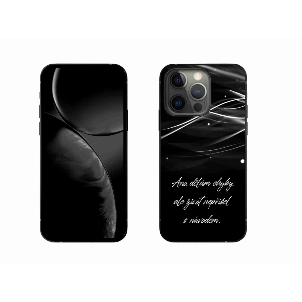 Gélový kryt mmCase na iPhone 13 Pro 6.1 - citát čierne pozadie