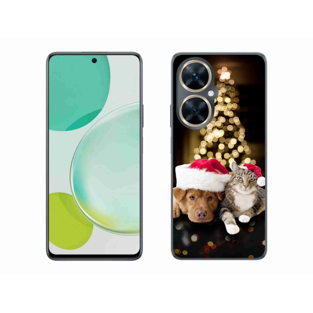 Gélový kryt mmCase na Huawei Nova 11i - vianočný pes a mačka