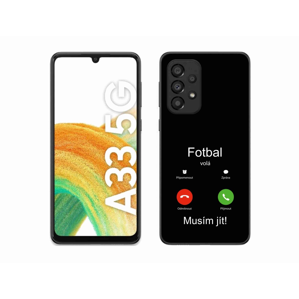 Gélový kryt mmCase na Samsung Galaxy A33 5G - futbal volá čierne pozadie