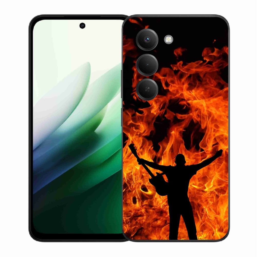 Gélový kryt mmCase na Xiaomi Redmi 15 5G (169mm) - muzikant a oheň