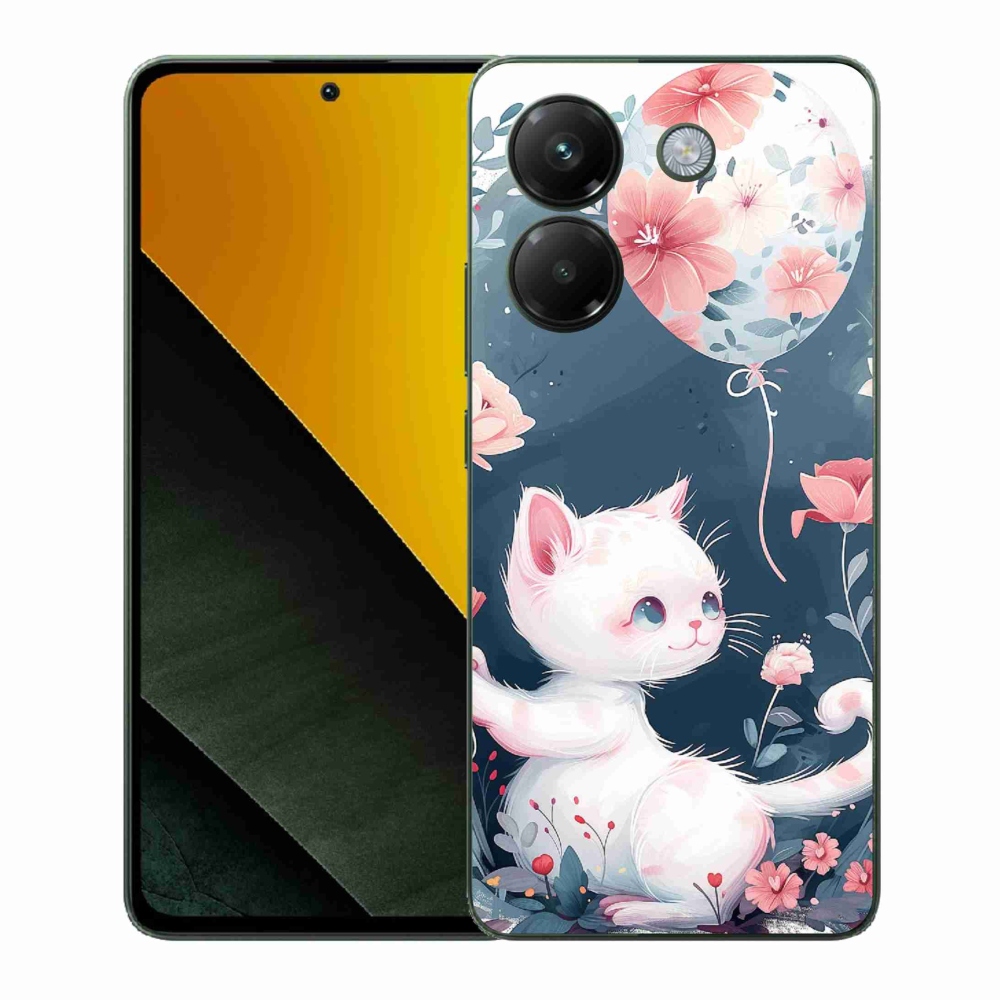 Gélový kryt mmCase na Xiaomi Poco M7 Pro 5G - mačiatko s balónikom