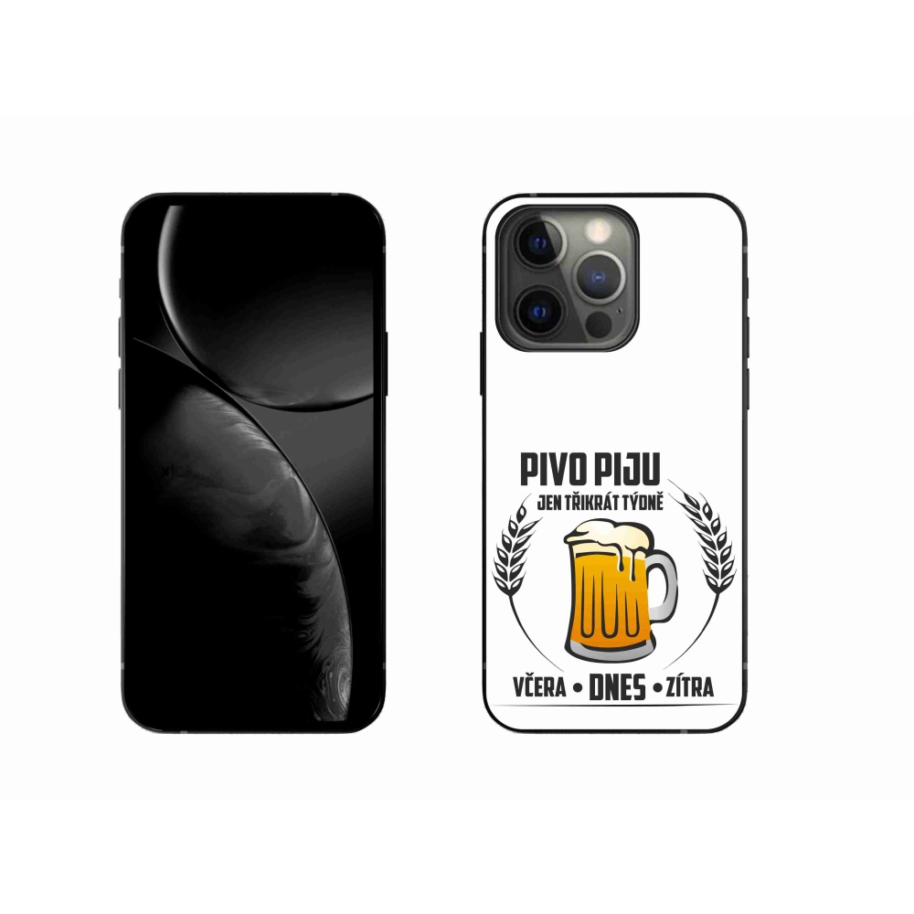 Gélový kryt mmCase na iPhone 13 Pro 6.1 - pivný motív biele pozadie