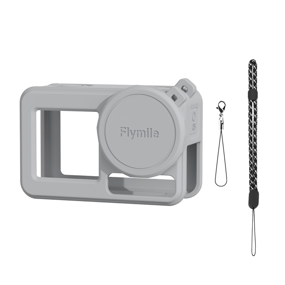 FLYMILE silikónový ochranný obal s krytkou objektívu pre DJI Osmo Action 5 Pro - sivý
