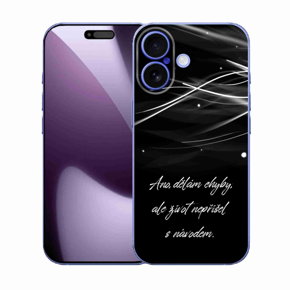 Gélový kryt mmCase na iPhone 17 - citát čierne pozadie