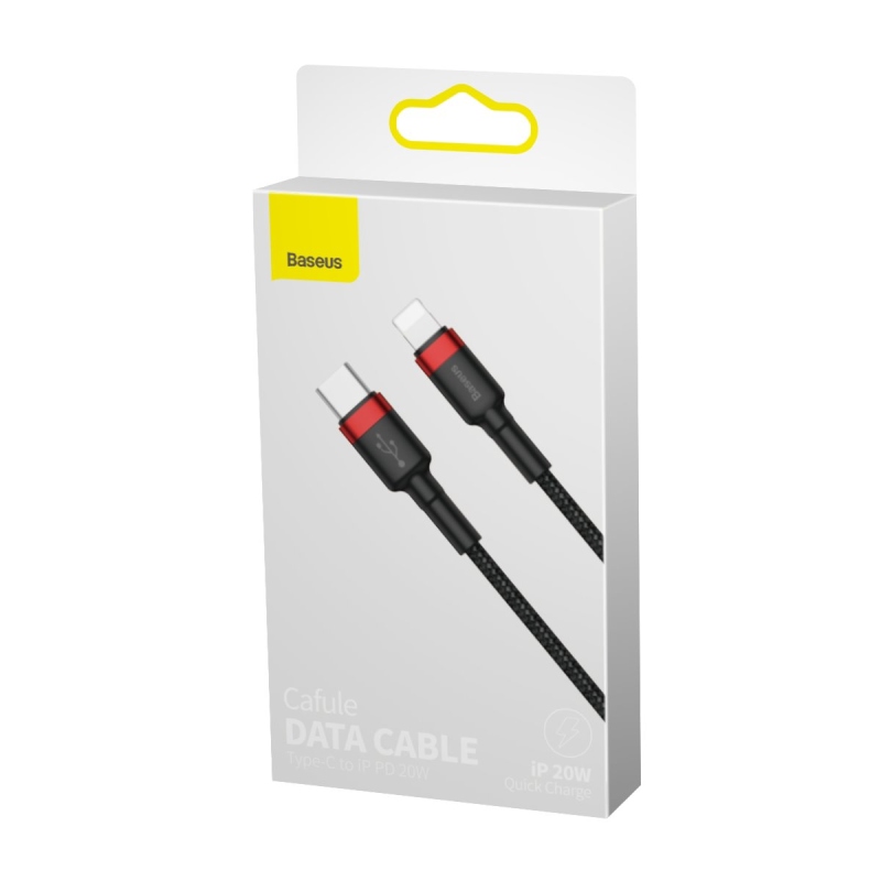 Baseus Cafule Dátový Kábel USB-C - Lighting 20W 1m Red/Black