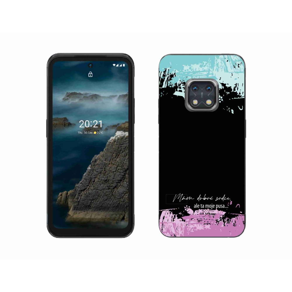 Gélový kryt mmCase na Nokia XR20 - vtipný text 3 čierne pozadie