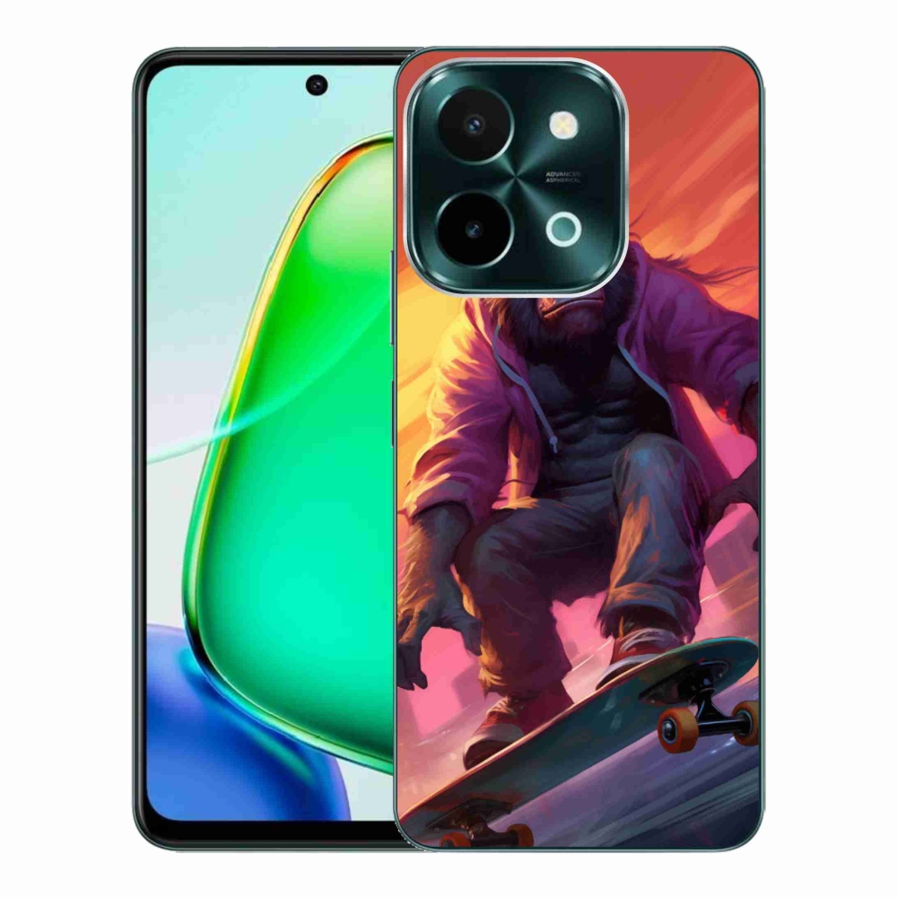 Gélový kryt mmCase na Vivo Y28 - gorila na skateboarde