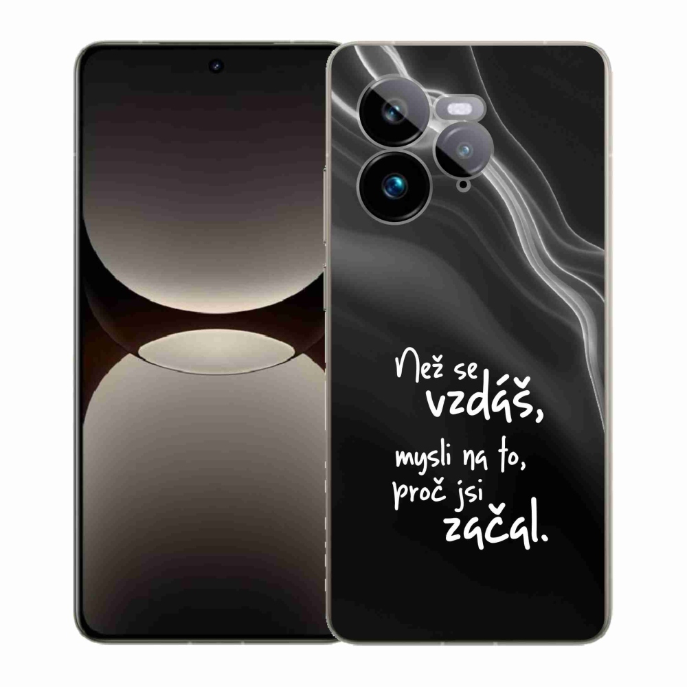 Gélový kryt mmCase na Realme GT 7 Pro 5G - citát 2 čierne pozadie