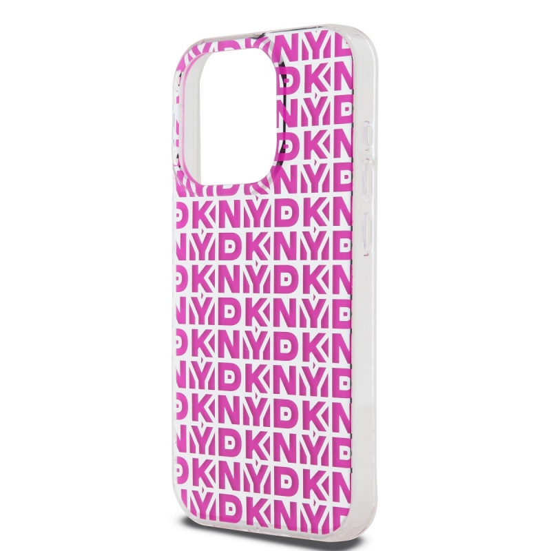 DKNY PC/TPU Repeat Pattern Zadný Kryt pre iPhone 15 Pro Pink