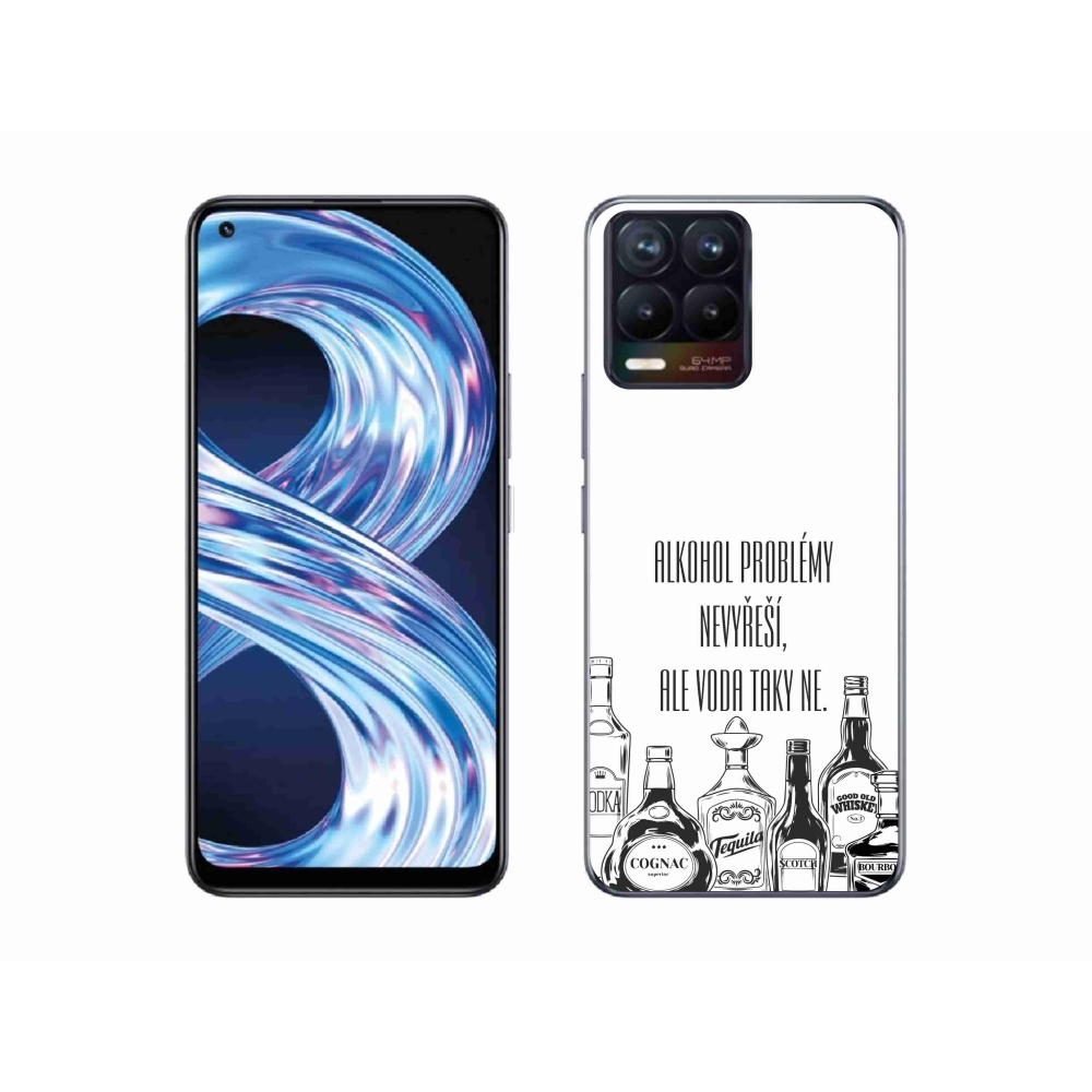 Gélový kryt mmCase na Realme 8 4G - vtipný text biele pozadie