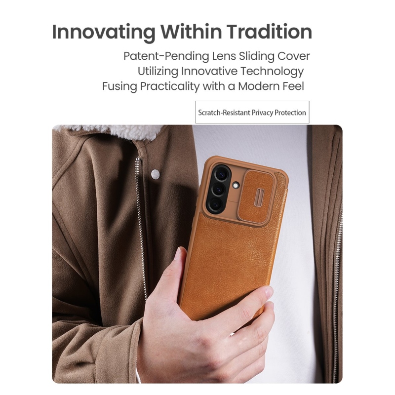 Nillkin Qin Book PRO Puzdro pre Samsung Galaxy A56 5G Brown