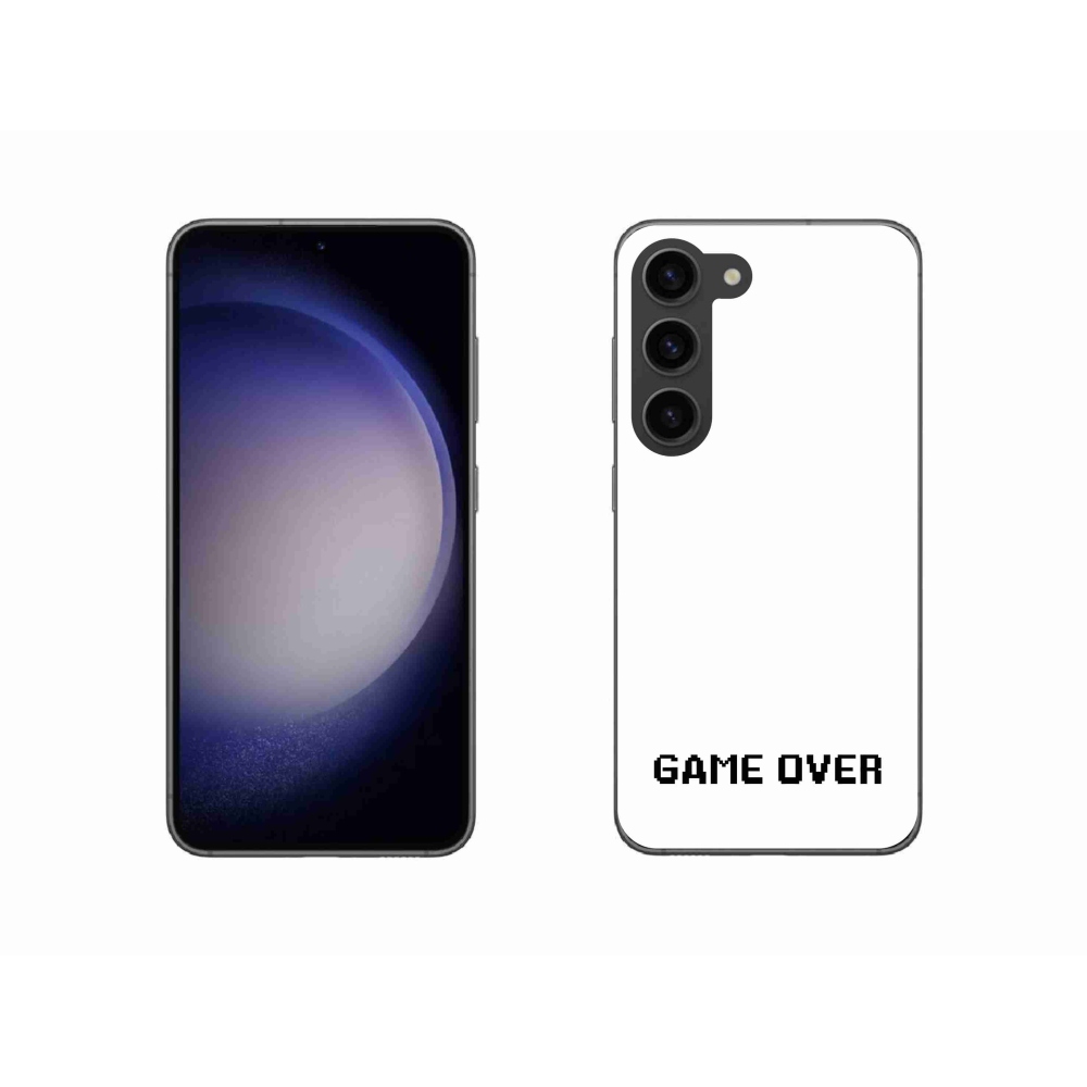 Gélový kryt mmCase na Samsung Galaxy S23 5G - game over biele pozadie