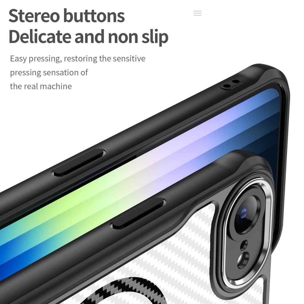 Texture odolný kryt s podporou MagSafe na iPhone 16e - čierny