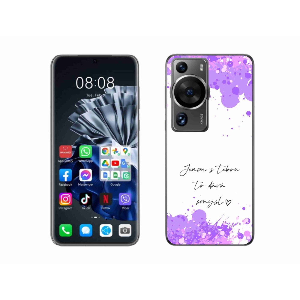 Gélový kryt mmCase na Huawei P60 Pro - zamilovaný text biele pozadie
