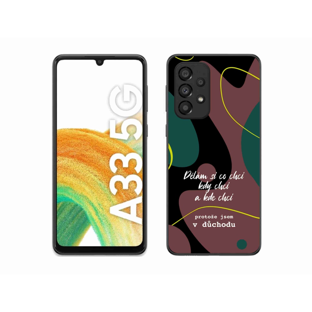 Gélový kryt mmCase na Samsung Galaxy A33 5G - vtipný text 10 čierne pozadie