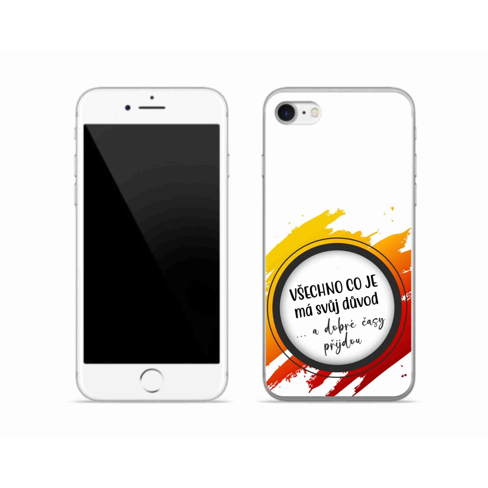 Gélový kryt mmCase na iPhone SE (2022) - citát 3 biele pozadie