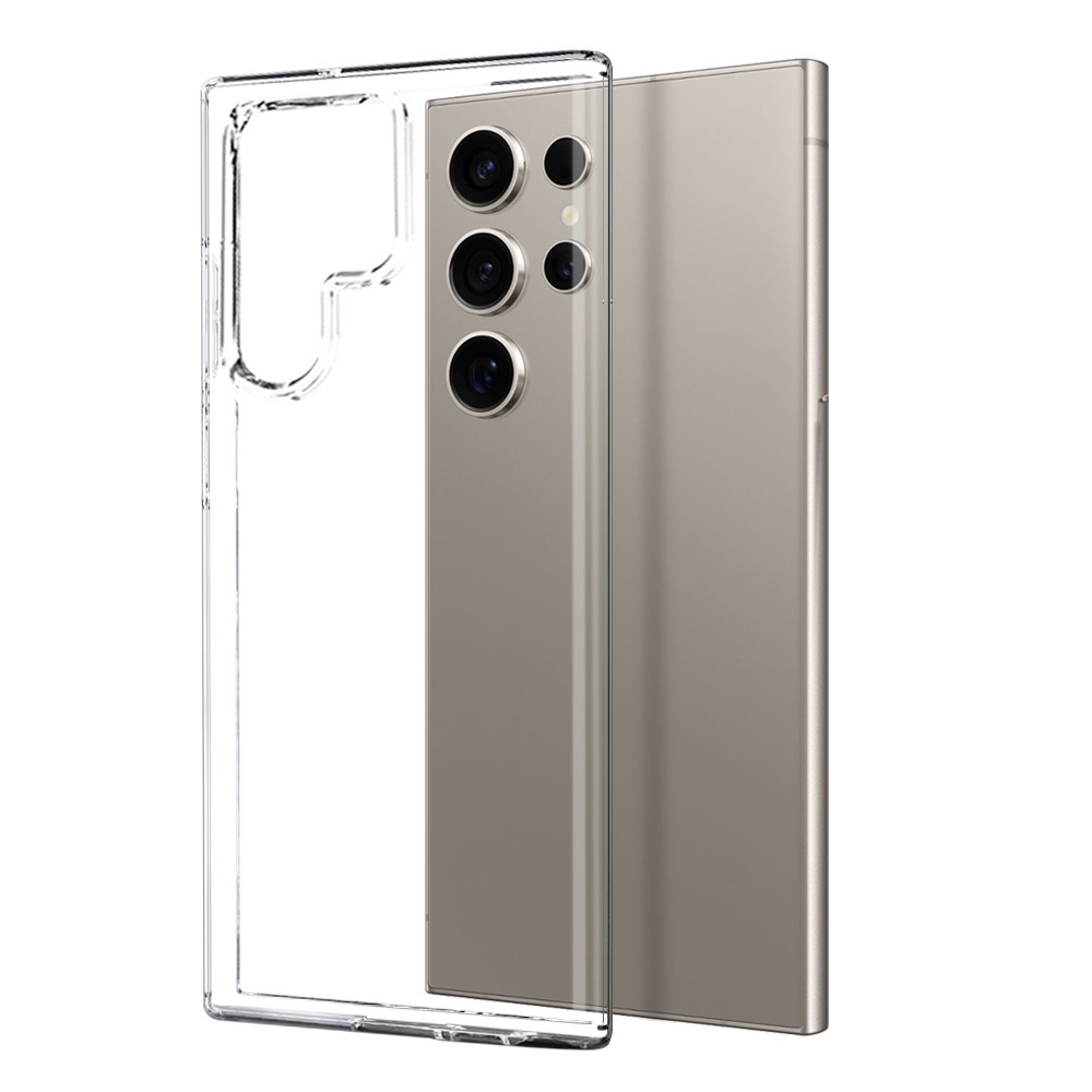 NORTHJO priehľadný gélový obal + tvrdené sklo na Samsung Galaxy S24 Ultra - priehľadný