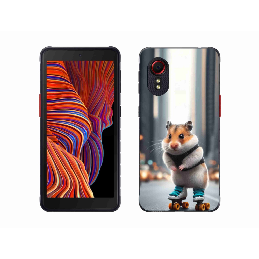 Gélový kryt mmCase na Samsung Galaxy Xcover 5 - škrečok na korčuliach