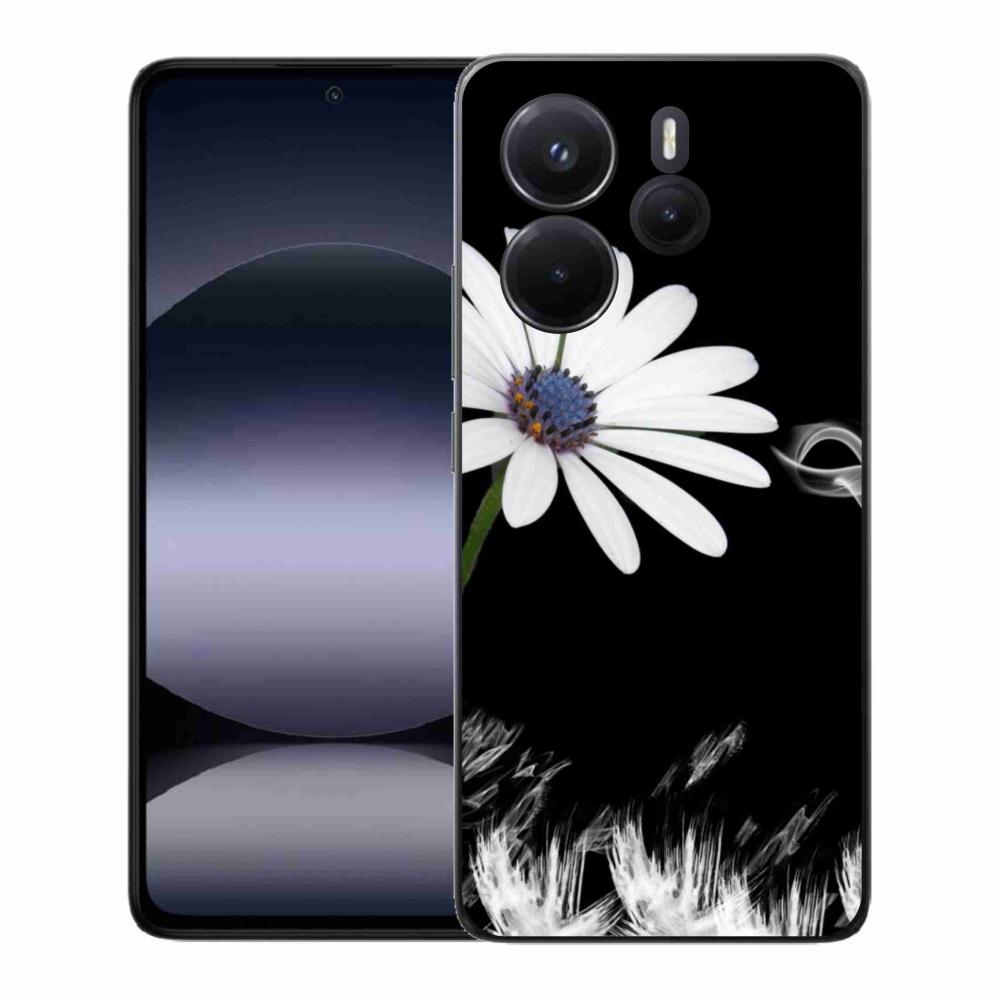 Gélový kryt mmCase na Xiaomi Redmi Note 14 - biela kvetina