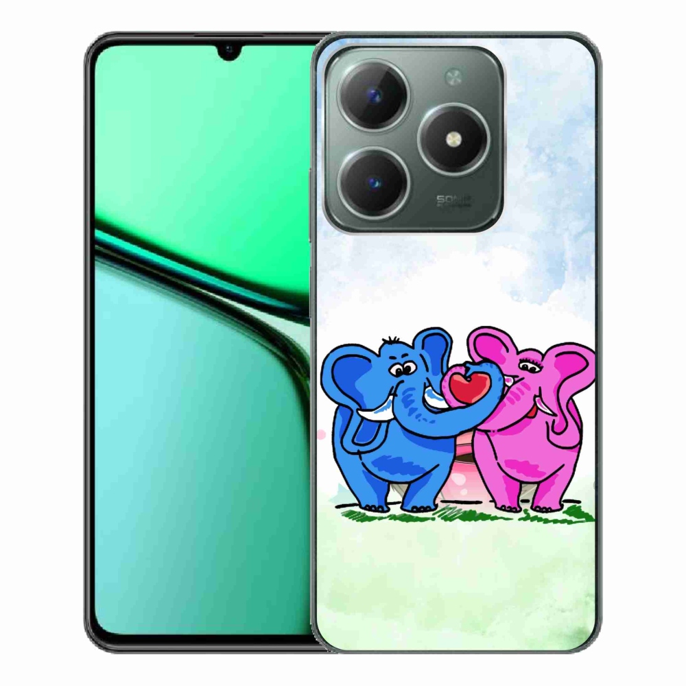 Gélový kryt mmCase na Realme C61 - zamilovaní slony