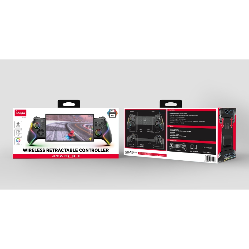 iPega SW2123 Bezdrôtový RGB gamepad pre Nintendo Switch/Nintendo Switch 2 Black