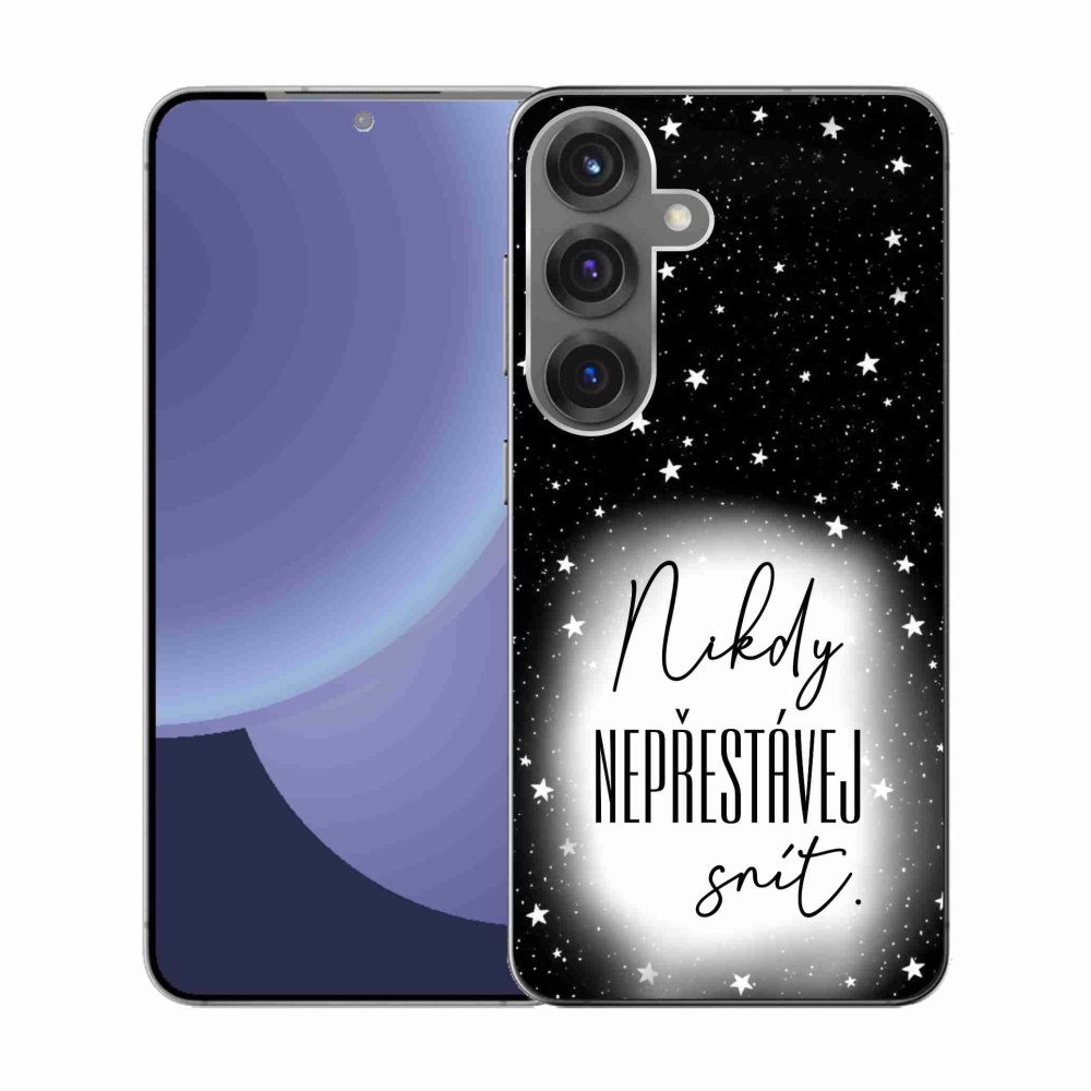Gélový kryt mmCase na Samsung Galaxy S25 - citát 1 bieločierne pozadie