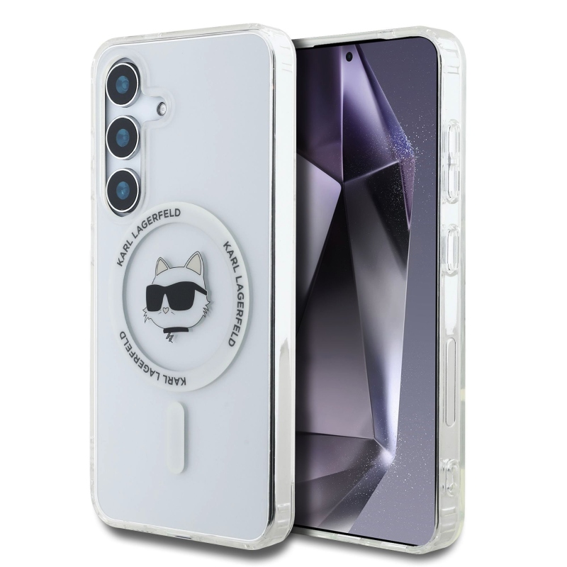 Karl Lagerfeld IML Chúpette Head MagSafe Zadný Kryt pre Samsung Galaxy S25 Transparent