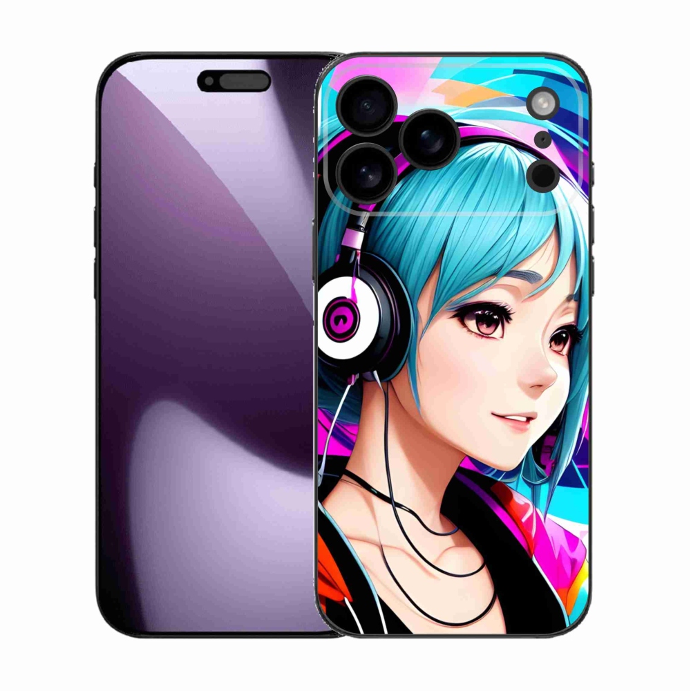 Gélový kryt mmCase na iPhone 17 Pro Max - dievča so slúchadlami