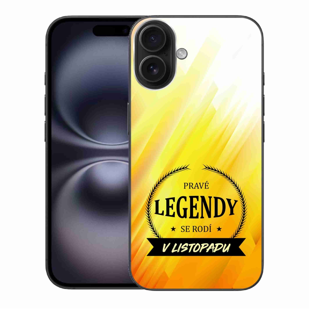 Gélový kryt mmCase na iPhone 16 Plus - legendy v novembri žlté pozadie