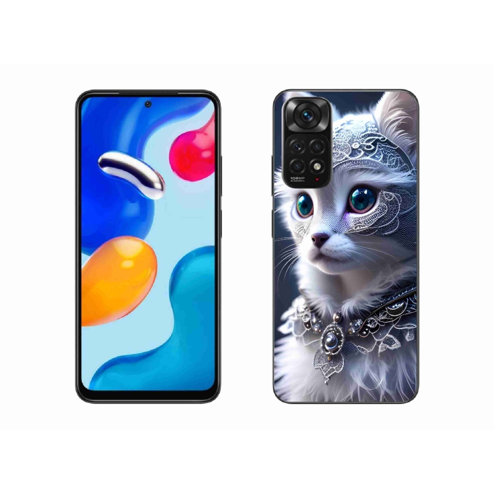 Gélový kryt mmCase na Xiaomi Redmi Note 11 4G - biela mačka