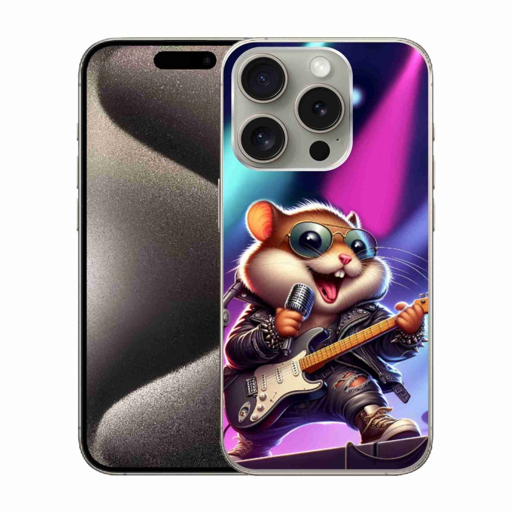 Gélový kryt mmCase na iPhone 15 Pro - škrečok rocker
