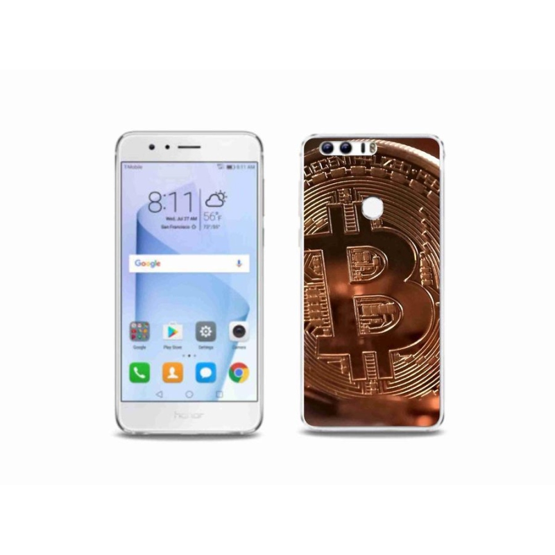 Gélové puzdro mmCase na mobil Honor 8 - Bitcoin