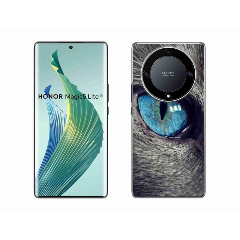 Gélové puzdro mmCase na mobil Honor Magic 5 Lite 5G - modré mačacie oko