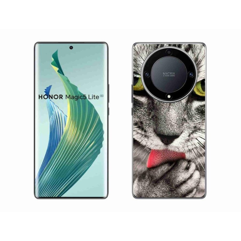Gélové puzdro mmCase na mobil Honor Magic 5 Lite 5G - zelené mačacie oči