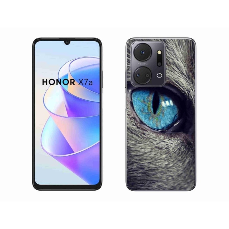 Gélové puzdro mmCase na mobil Honor X7a - modré mačacie oko