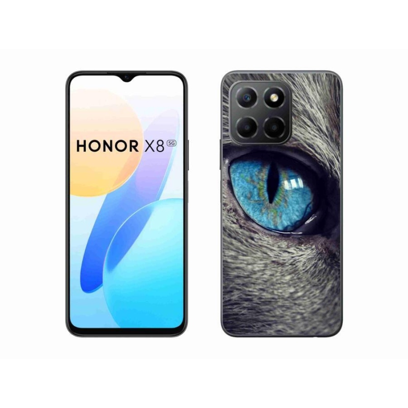 Gélové puzdro mmCase na mobil Honor X8 5G/Honor 70 Lite 5G - modré mačacie oko
