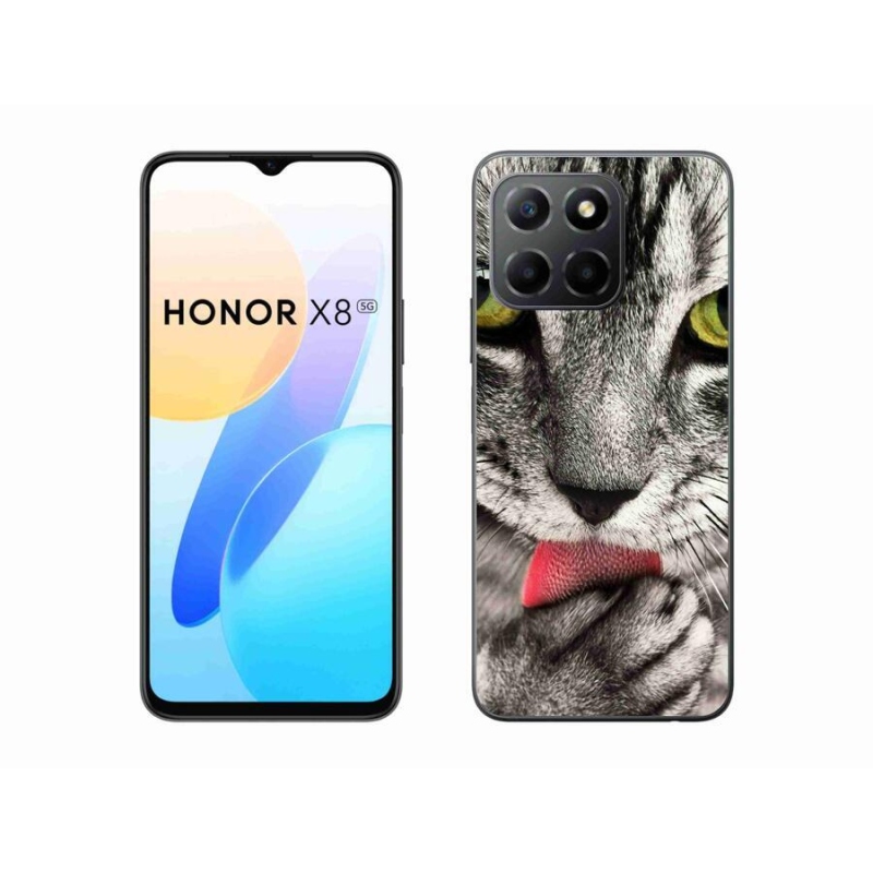 Gélové puzdro mmCase na mobil Honor X8 5G/Honor 70 Lite 5G - zelené mačacie oči