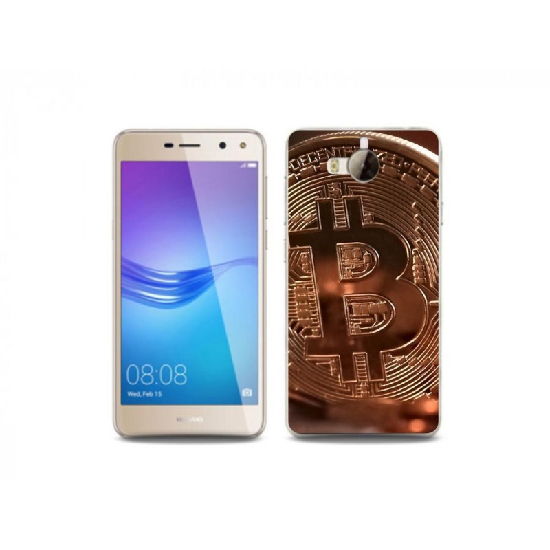 Gélové puzdro mmCase na mobil Huawei Y6 (2017) - Bitcoin