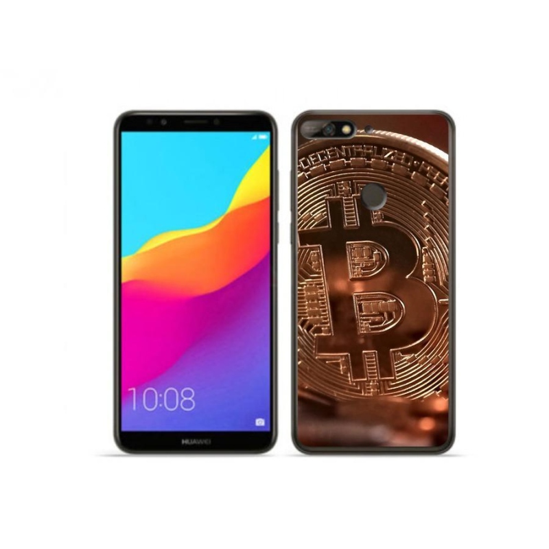 Gélové puzdro mmCase na mobil Huawei Y7 Prime (2018) - Bitcoin